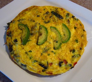 Frittata on serving plate